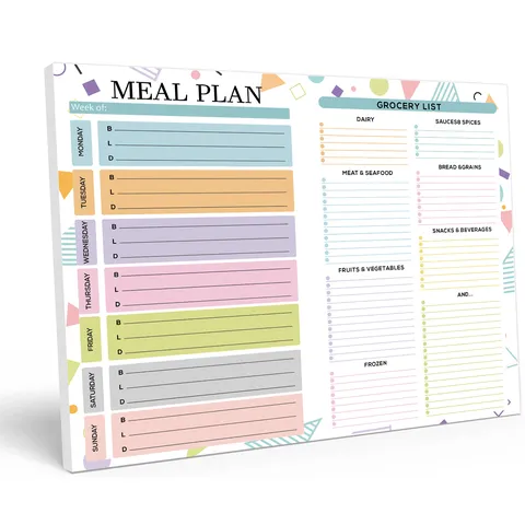 Weekly Meal Planner Notebook Magnetic Fridge Notepad Grocery List Refrigerator Memo Pad Daily Weekly Planner Pad