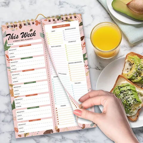 Spiral Weekly Meal Planner Notebook Daily Schedule Organizer Notepad Dietary Food Diary Journal For Office School