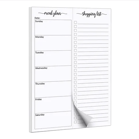 Minimalist Weekly Meal Planner Notepad Tearable Menu Daily Recipe Schedule Memo Pad Office School Stationery