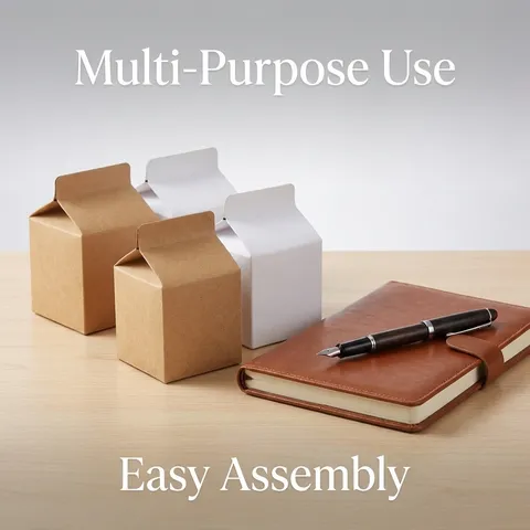Boîte Cadeau Minimaliste en Papier Kraft Forme de Brique de Lait Pliante Écologique Boîtes à Bonbons pour Mariage Fête Emballage Alimentaire