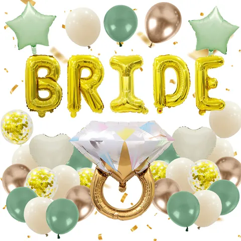 Bride To Be Party Balloons Decoration Set Bachelorette Party Supplies Latex Aluminum Foil Balloon Kit Wedding Birthday Garland