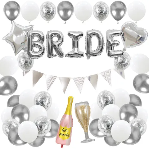 Bride To Be Party Balloons Decoration Set Bachelorette Party Supplies Latex Aluminum Foil Balloon Kit Wedding Birthday Garland