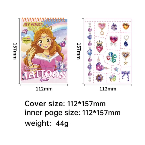 Children Cartoon Temporary Tattoo Sticker Book Set For Kids Cute Waterproof Body Art Stickers Toy Gift For Boys Girls Party Favor