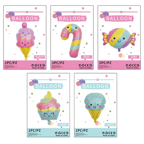Cartoon Ijs Snoep Vorm Folieballon Individueel Pakket Dessert Aluminiumfolie Ballon Voor Verjaardagsfeestje Decoratie