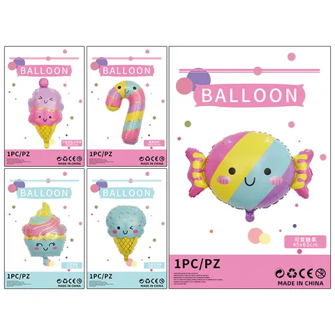 Cartoon Ijs Snoep Vorm Folieballon Individueel Pakket Dessert Aluminiumfolie Ballon Voor Verjaardagsfeestje Decoratie