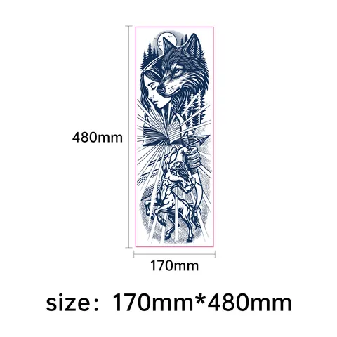 Semi Permanent Herbal Juice Full Arm Temporary Tattoo Stickers Waterproof Long Lasting American Style Body Art Sticker