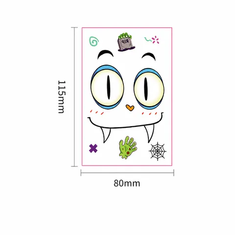 Halloween Pumpkin Face Temporary Tattoo Stickers Matte Waterproof Ghost Decals For DIY Party Decor Kids Adults Body Art