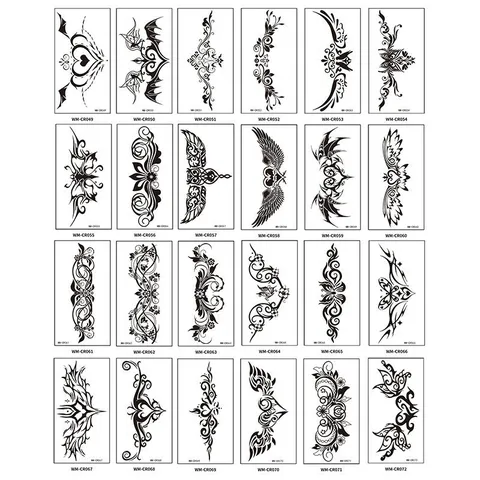 Sexy Heart Totem Temporary Tattoo Sticker Waterproof Sweatproof Body Art Decal For Belly Lower Back Chest Women Party Decoration