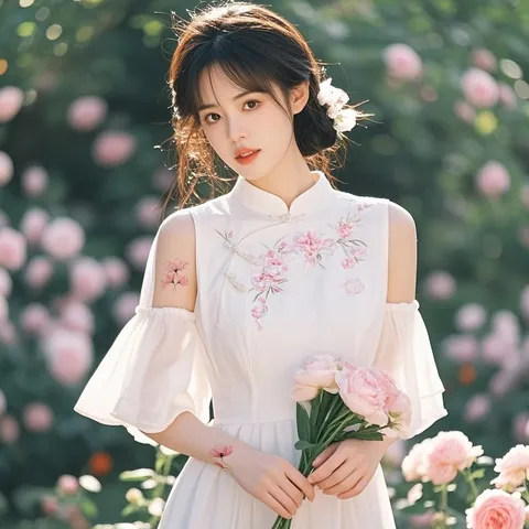 Watercolor Floral Temporary Tattoo Stickers Waterproof Fake Body Art Decals For Women Hand Collarbone Chest Decor