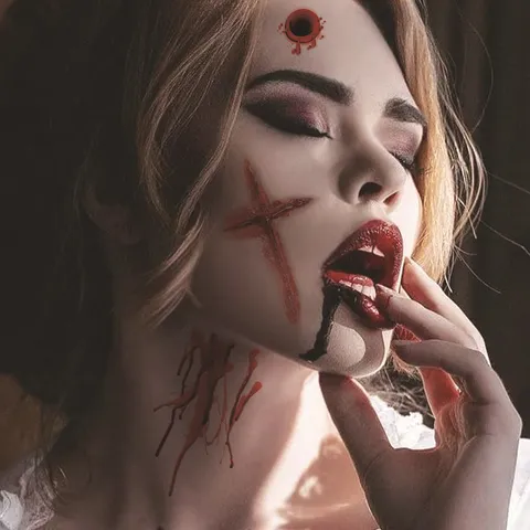 Halloween Horror Realistische Blutige Narbe Temporäre Tattoo Aufkleber Wasserdicht Gefälschte Wunde Nahtspuren Körperkunst Für Maskerade Party Makeup
