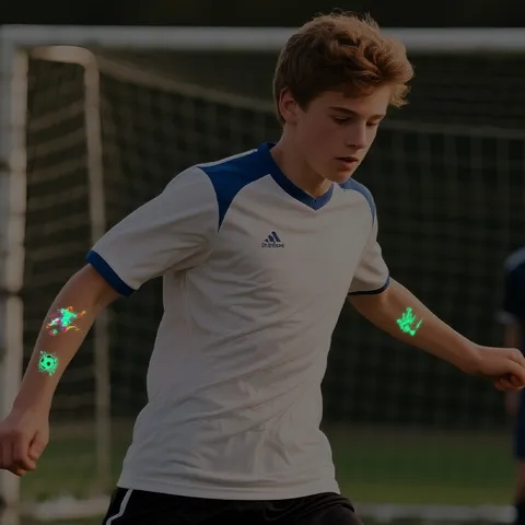 Luminous Soccer Tattoo Stickers Waterproof Temporary Body Face Decals For World Cup Fans Club Football Matching Accessories