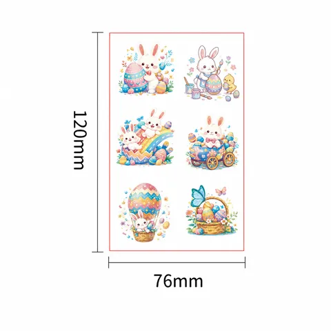 Waterproof Easter Temporary Tattoos Cartoon Rabbit Egg DIY Decorative Stickers For Kids Holiday Party Body Tattoos Accessories