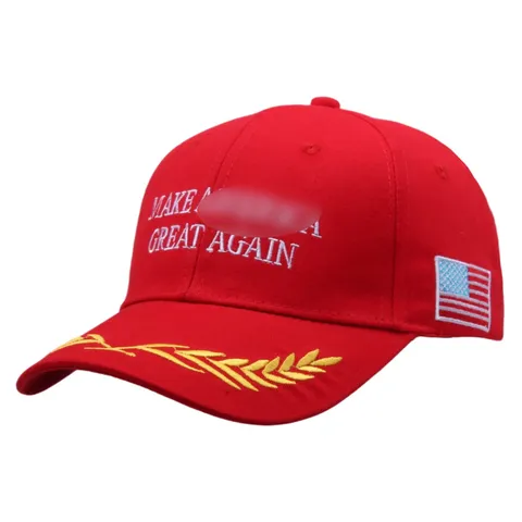 Vintage Cotton Baseball Cap With USA Flag Wheat Ears Embroidery Adjustable Retro MAGA Hat Outdoor Breathable Sun Shade Hat