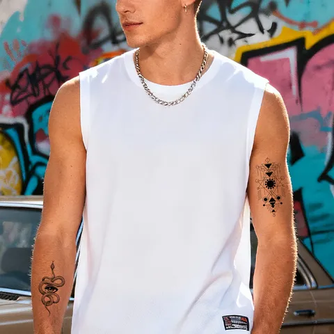 Small Fresh Black White Temporary Tattoo Stickers Waterproof Long Lasting Body Art Snake Floral Fake Tattoos For Women Men
