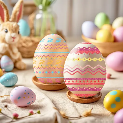 Ostern Glitzer Ei Temporäre Tattoo Aufkleber Für Kinder DIY Bunte Hasen Muster Wasserdichte Body Art Für Festival Party