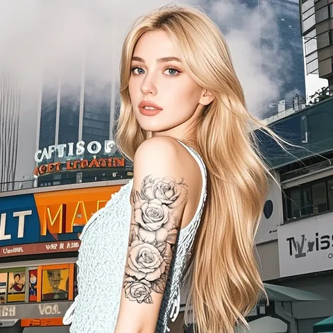 Waterproof Temporary Tattoo Sticker Large Arm Fake Tattoo Geisha Dragon Tiger Skull Rose Design Body Art For Unisex Party Daily Decor