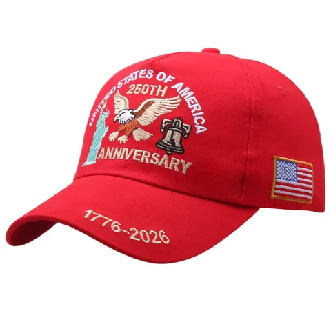 Vintage Cotton Embroidered United States Independence Day Anniversary Baseball Cap Adjustable Outdoor Sun Protection Hat