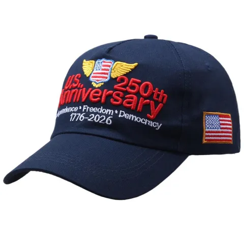 US 250th Anniversary Baseball Cap Cotton Printed Eagle Graphic Retro Independence Freedom Adjustable Sun Protection Commemorative Hat