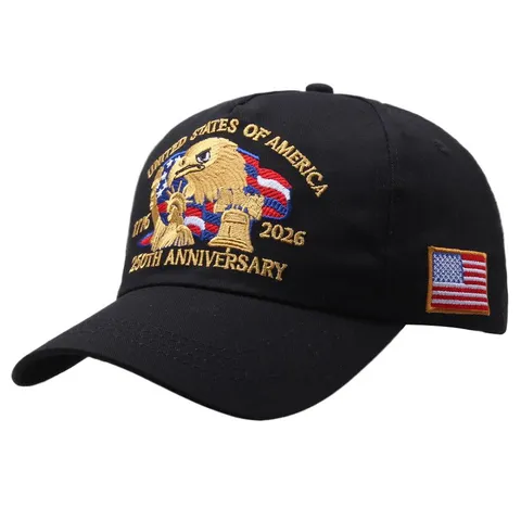 Vintage Cotton Printed Eagle Flag Baseball Cap For Men Women Anniversary Adjustable Commemorative Hat Retro Outdoor Wear