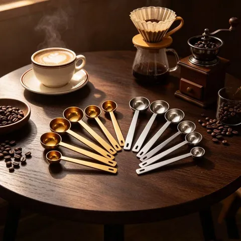 Stainless Steel Measuring Spoon Long Handle Coffee Scoop Baking Seasoning Powder Measuring Tool Kitchen Gadget