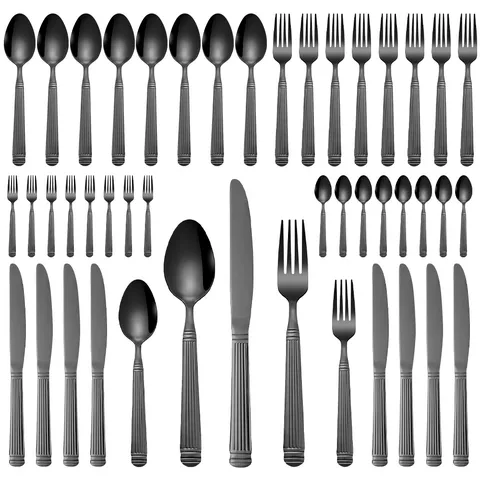Modern Stainless Steel Cutlery Flatware Kitchen Silverware Knife Fork And Spoon Tableware With Storage Organizer