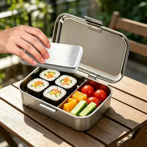 Stile Giapponese 304 Acciaio Inossidabile Piastra di Ghiaccio Riutilizzabile Conservazione Freddo per Contenitore Pranzo Borsa Termica