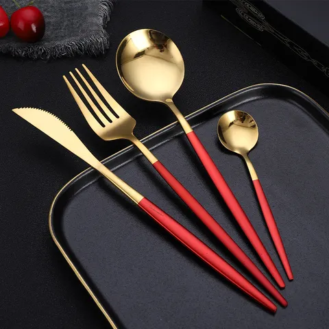 Edelstahl Westliches Steak Messer Gabel Und Löffel Geschirr Besteck Set Mit Geschenkbox