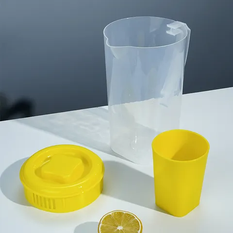 Large Capacity Cold Water Kettle Plastic Heat Resistant Teapot Household Drinkware Juice Jug With Cups