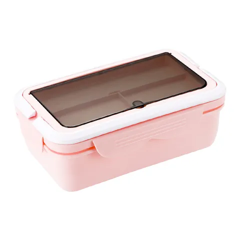 Portable Wheat Straw Lunch Box Compartment Bento Box With Tableware Leakproof Food Storage Container For School Office Adults