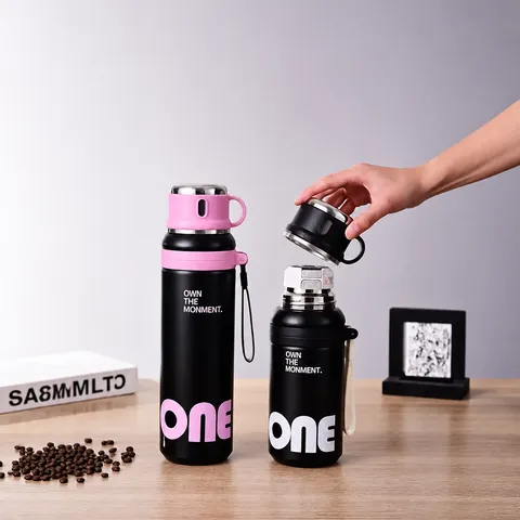 Große Kapazität 316 Edelstahl Thermoskanne Tragbare Isolierte Wasserflasche Mit Strohhalm