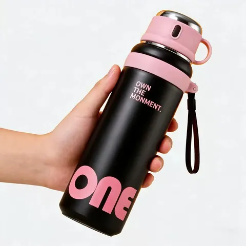 Große Kapazität 316 Edelstahl Thermoskanne Tragbare Isolierte Wasserflasche Mit Strohhalm