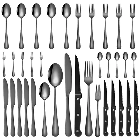 Stainless Steel Flatware Collection Storage Organizer Modern Kitchen Dinnerware Knife Fork And Spoon Assortment