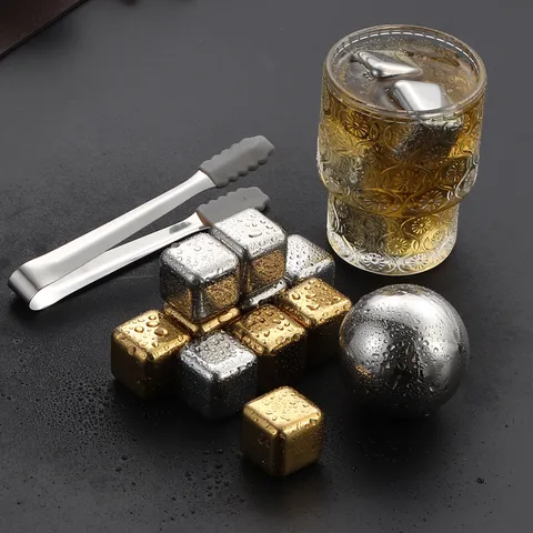 Stainless Steel Whiskey Stones Reusable Metal Ice Cubes Chilling Stones For Drinks And Wine Rapid Cooling Bar Accessories