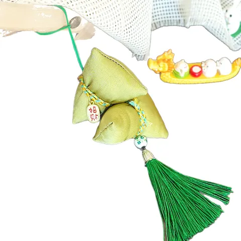 Dragon Boat Festival Zongzi Hanging Ornament Handmade Fabric Rice Dumpling With Tassel Chinese Style Festival Home Decor Gift