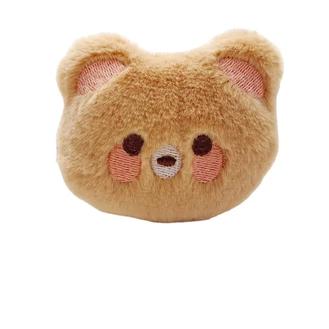 Cute Cartoon Plush Animal Brooch Keychain Accessories Faux Fur Bear Rabbit Cat Frog Soft Doll Pendant For Bag Clothes Decor