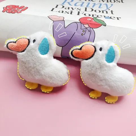 Cute Cartoon Plush Duck Toy Bag Pendant Creative Sweat-Dropping Duck Brooch DIY Soft Doll Keychain Gift