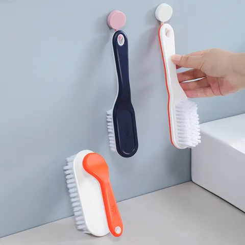 Multifunctionele Lang handvat Schoenborstel Huishouden Plastic Wasgoed Reinigingsborstel Met Ophanggat Zachte Haren