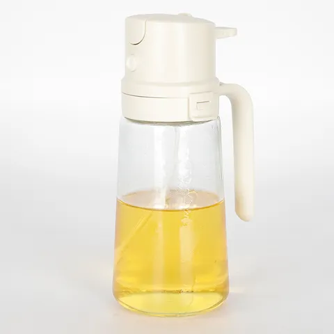 Handheld Glass Oil Sprayer Bottle Kitchen Press Type Atomized Oil Dispenser Clear Glass Cookware Cooking Tool