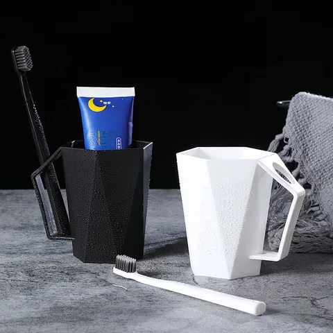 Modern Minimalistisch Plastic Mondwaterbeker Creatief Diamant Geometrisch Tandenborstelbeker Huishouden Badkamer Waterbeker