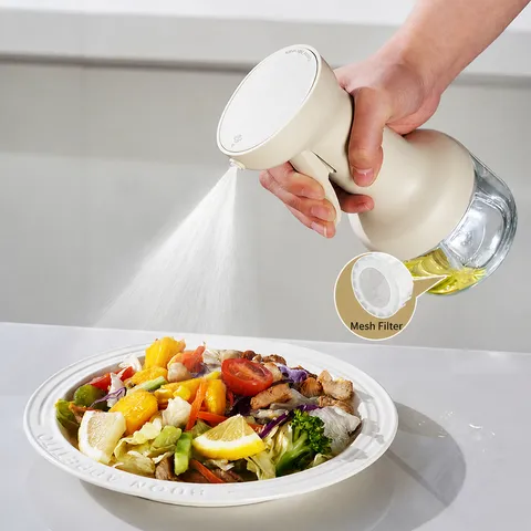 Giraffe Vorm Glas Oliedispenser Fles Druk Type Vernevelende Oliespuit Voor Keuken BBQ Koken Vetverlies Huishoudelijk Gereedschap