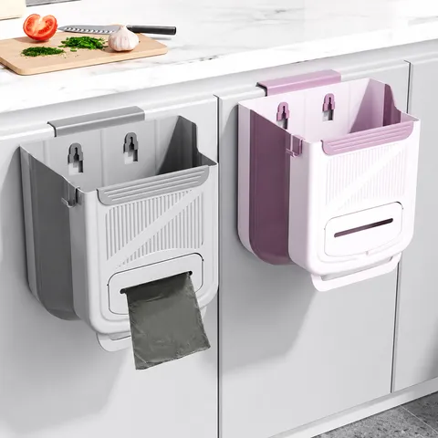 Keuken Wandmontage Prullenbak Opvouwbare Hangende Afvalmand Kastdeur Vuilnisbak Voor Thuis Keuken Badkamer