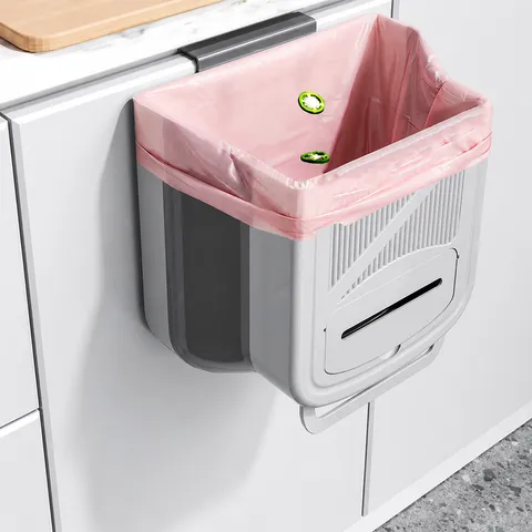 Keuken Wandmontage Prullenbak Opvouwbare Hangende Afvalmand Kastdeur Vuilnisbak Voor Thuis Keuken Badkamer