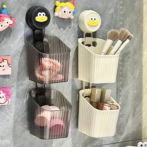 Wandmonteerde Keuken Opbergdoos Zonder Boren Gember Knoflook Organizer Meerlaagse Kunststof Hangmand Kruidenrek