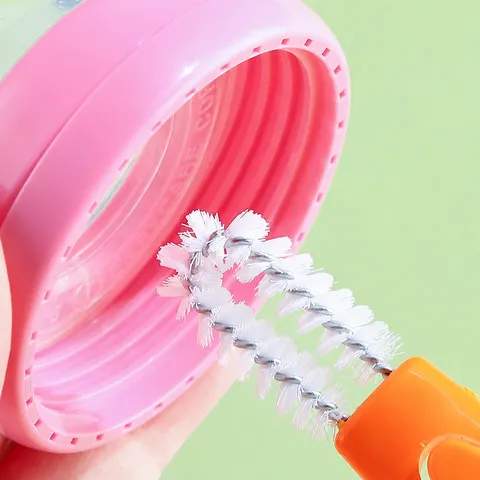 Brosse à Tasse Quatre en Un Carotte Brosse de Nettoyage de Bouteille Longue Poignée Multifonctionnelle avec Têtes Amovibles Outil de Cuisine