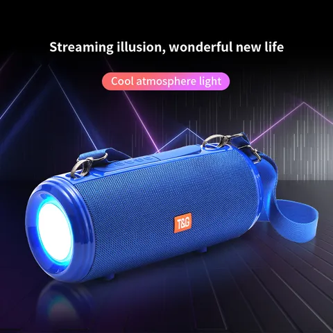 Haut-parleur Bluetooth d'Extérieur Étanche Portable Son à Double Diaphragme de Basse Sans Fil Avec Lumière LED Colorée