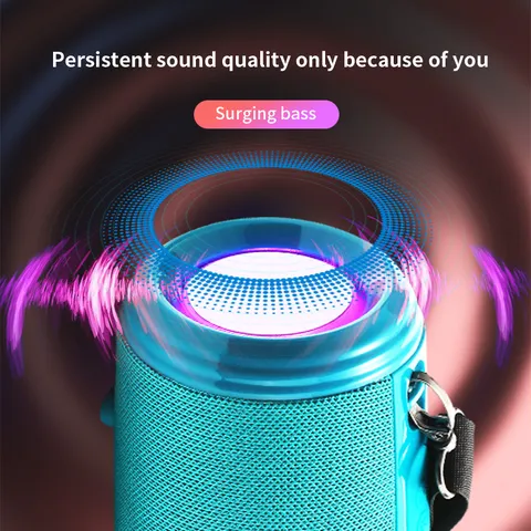 Haut-parleur Bluetooth d'Extérieur Étanche Portable Son à Double Diaphragme de Basse Sans Fil Avec Lumière LED Colorée