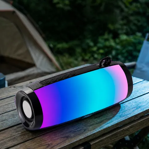 Tragbarer Kabelloser Bluetooth Lautsprecher TWS Stereo Subwoofer Outdoor Wasserdicht RGB Bunte LED Licht Musik Player Soundbox