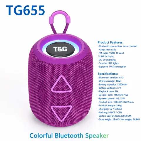 Tragbarer Kabelloser Bluetooth Lautsprecher Zylindrisches Design Mit Bunten LED Lichtern Integriertem Mikrofon Freisprechfunktion