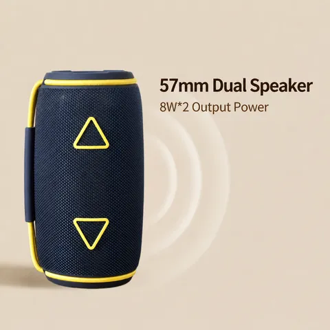 Haut-Parleur Bluetooth Sans Fil Portable Subwoofer Cylindrique d'Extérieur Avec Lumières RGB Et Poignée