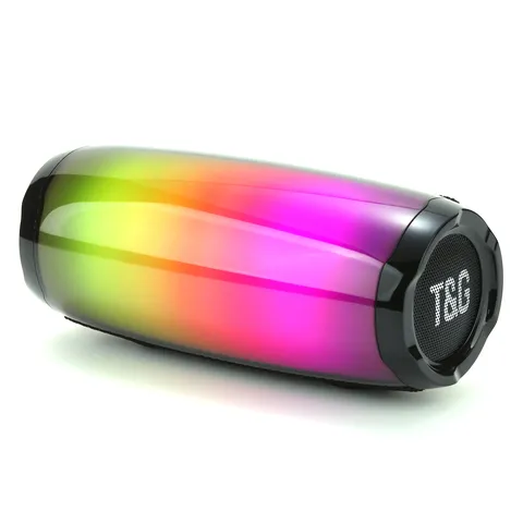 Haut-Parleur Bluetooth Sans Fil Portable Extérieur Avec Lumières LED Colorées Pulsées Étanche Son De Basse Stéréo Subwoofer